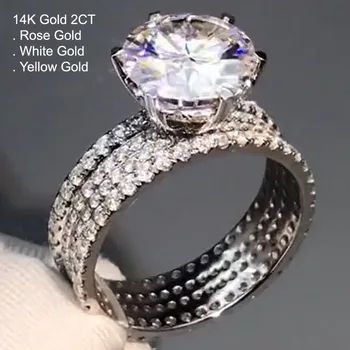 14K White Gold 2 Carat Moissanite Diamond Ring Women Luxury Round 4 Rows Wedding Party Engagement Anniversary Ring 2 Ct D Color
14K White Gold 2 Carat Moissanite Diamond Ring Women Luxury Round 4 Rows Wedding Party Engagement Anniversary Ring 2 Ct D Color