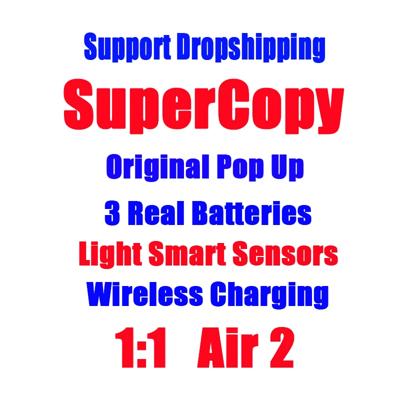 Supercopy i200 Killer 1:1 Original Pop Up Windows Light Smart Sensors 3 Real Batteries QI Wireless Charging Bluetooth Earphones
Supercopy i200 Killer 1:1 Original Pop Up Windows Light Smart Sensors 3 Real Batteries QI Wireless Charging Bluetooth Earphones