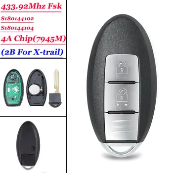 Car Smart Remote Key Fit for 2 ButtonNISSAN Qashqai X-Trail Keyless Entry Controller for Continontal PULSAR 433.92MHz S180144102
Car Smart Remote Key Fit for 2 ButtonNISSAN Qashqai X-Trail Keyless Entry Controller for Continontal PULSAR 433.92MHz S180144102