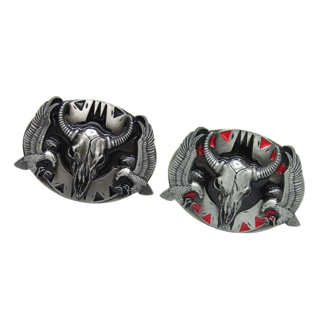 Mens' Belt Buckle Eagle 3D Cow Head Western Cowboy Pin Buckles Oval Jeans Buckle Jewelry Mens' Belt Buckle Eagle 3D Cow Head Western Cowboy Pin Buckles Oval Jeans Buckle Jewelry