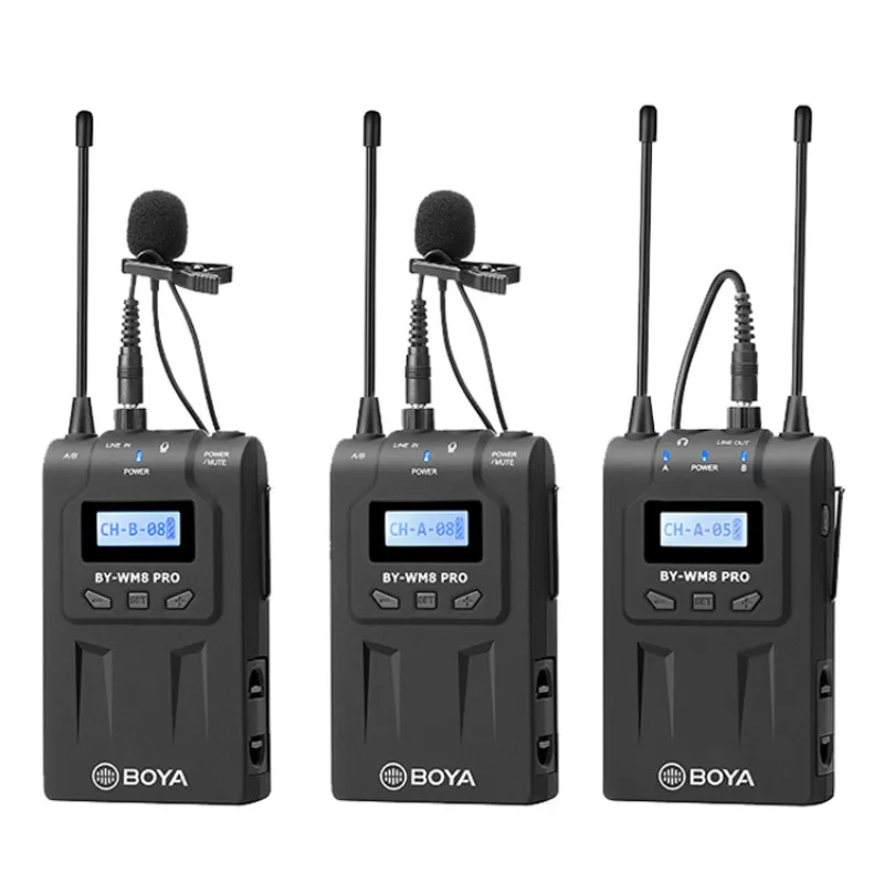 BOYA BY-WM8 Pro K1/K2 Mic Condenser Wireless Mic Microphone System Audio Video Recorder Receiver for Canon Nikon Sony Camera
BOYA BY-WM8 Pro K1/K2 Mic Condenser Wireless Mic Microphone System Audio Video Recorder Receiver for Canon Nikon Sony Camera