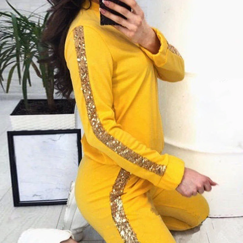 OEAK Fall Outfit Women Casual Tracksuit Women 2 Piece Set Top And Pants Sequined Patchwork Zipper Outwear Sexy Sweat Suit
OEAK Fall Outfit Women Casual Tracksuit Women 2 Piece Set Top And Pants Sequined Patchwork Zipper Outwear Sexy Sweat Suit
