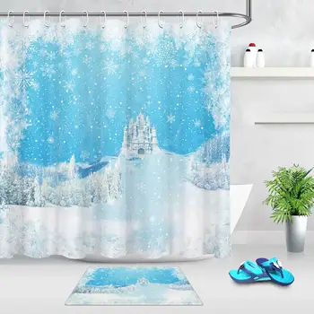 Fantasy Ice Snow Castle Bathroom Decor Shower Curtain Fairy Tale Cartoon Waterproof Fabric Polyester Bath Curtains Girl 
Fantasy Ice Snow Castle Bathroom Decor Shower Curtain Fairy Tale Cartoon Waterproof Fabric Polyester Bath Curtains Girl