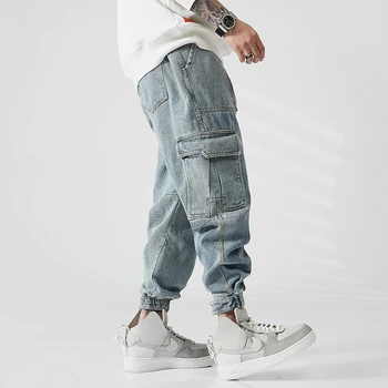 Fashion Streetwear Men Jeans Loose Fit Big Pocket Denim Cargo Pants Homme Retro Blue Japanese Vintage Designer Hip Hop Jeans Men
Fashion Streetwear Men Jeans Loose Fit Big Pocket Denim Cargo Pants Homme Retro Blue Japanese Vintage Designer Hip Hop Jeans Men