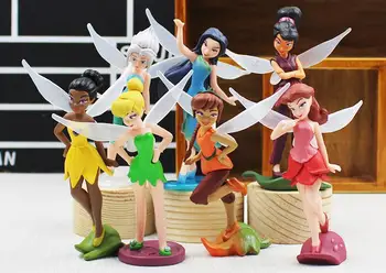 

7pcs/lot Tinker Bell PVC figure dolls Pirate Fairy Zarina Rosetta Waves Fawn doll christmas birthday party gift for girl