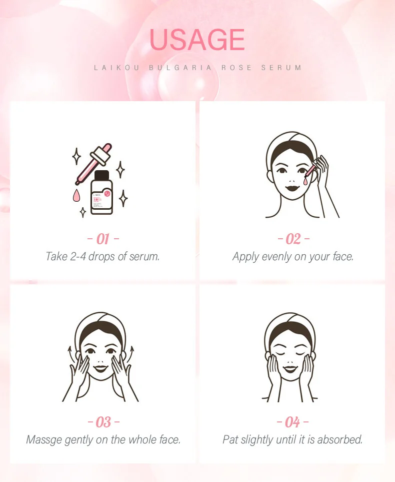 LAIKOU Bulgaria Rose Face Serum Deep Moisturizing Hydrating Anti Aging Brighten Skin Tone Remove Spots Shrink Pores Skin Care 15 H20195e89716c4f2996b26806114f9c1fp
