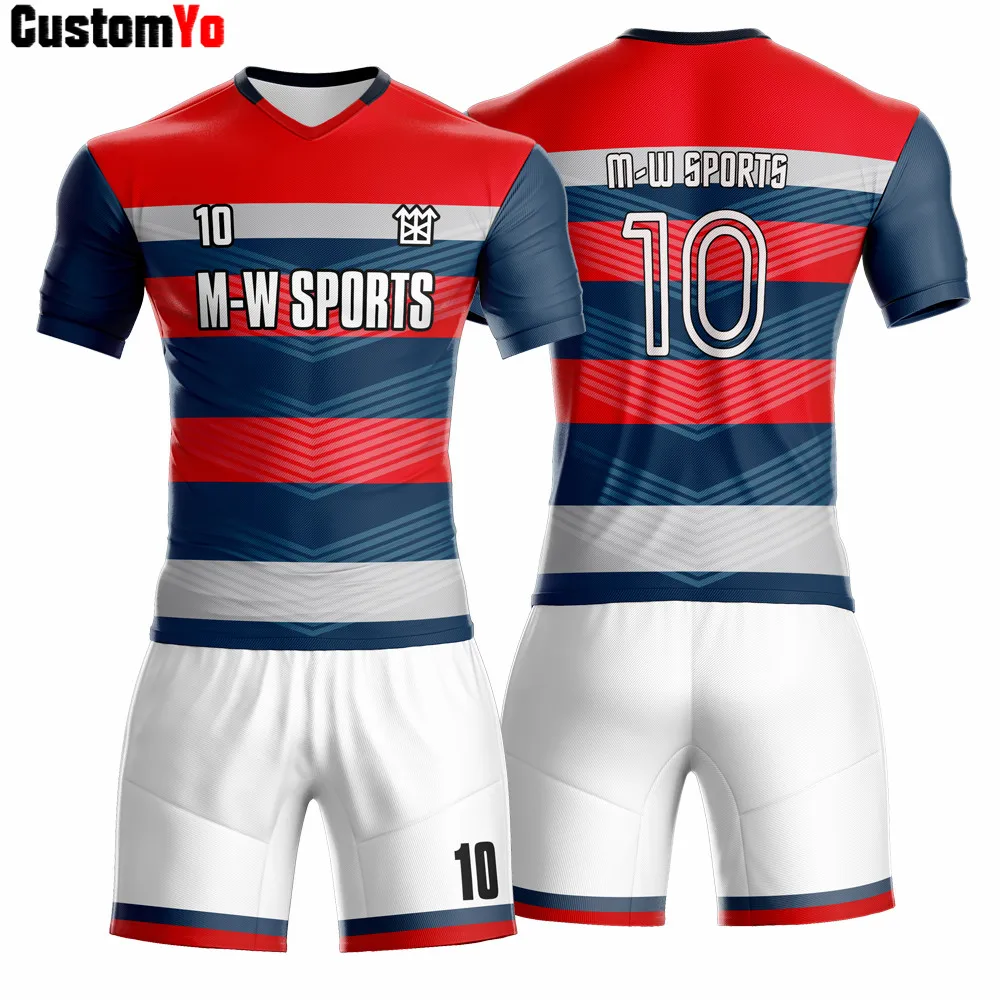 M-W Sports Accept Small Quantity OEM Sportswear Top Quality Full Sublimation Print Football Kits Maker Soccer Jersey
M-W Sports Accept Small Quantity OEM Sportswear Top Quality Full Sublimation Print Football Kits Maker Soccer Jersey