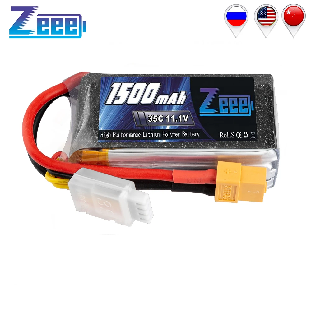 Zeee 11.1V RC Battery Charger 1500mAh 3S RC Lipo Battery Softcase 35C Quad Drone with XT60 Plug for RC Car Truck Airplane FPV
Zeee 11.1V RC Battery Charger 1500mAh 3S RC Lipo Battery Softcase 35C Quad Drone with XT60 Plug for RC Car Truck Airplane FPV