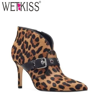 WETKISS Women Booties Leopard Ankle Boots Buckle Strap Pointed Toe Thin High Heels Booties Stiletto Heel Booties Woman Shoes
WETKISS Women Booties Leopard Ankle Boots Buckle Strap Pointed Toe Thin High Heels Booties Stiletto Heel Booties Woman Shoes