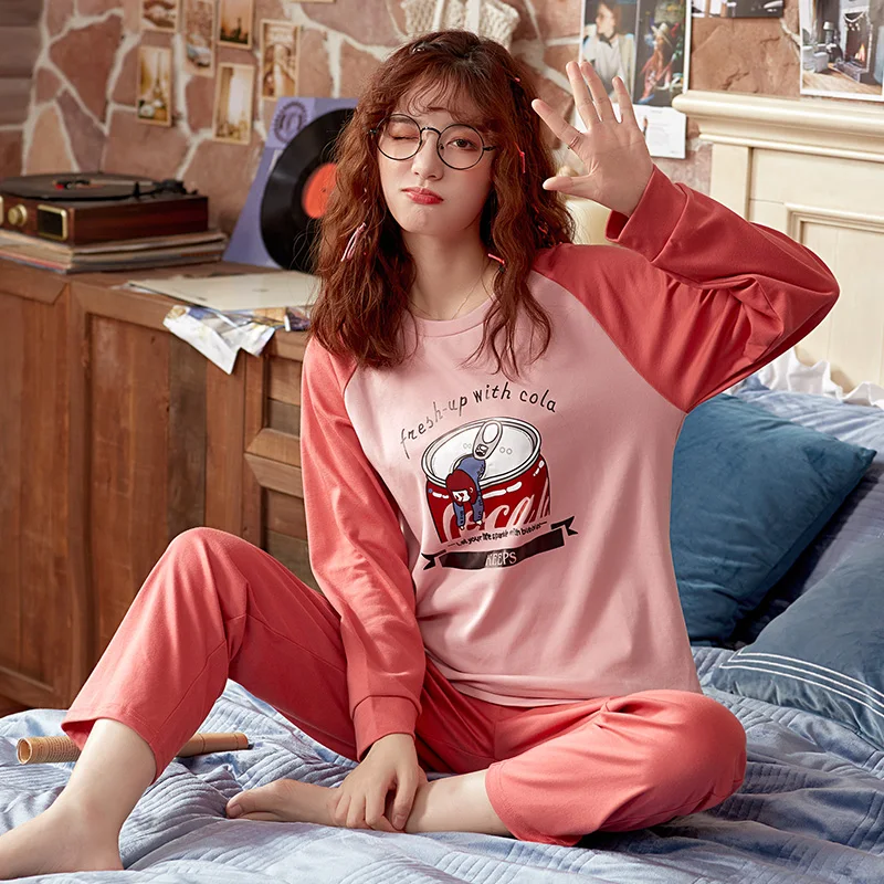 BZEL Women Pajamas Set Autumn Winter New Cartoon Nighty Stylish Cotton Homewear Round Neck Sleepwear Pyjamas For Girls Nightwear 
BZEL Women Pajamas Set Autumn Winter New Cartoon Nighty Stylish Cotton Homewear Round Neck Sleepwear Pyjamas For Girls Nightwear