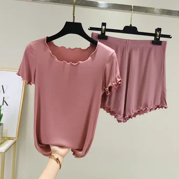 Summer Pajamas Women Casual Short Sleeve T Shirt And Shorts Female Nightwear 2020 Loose Home Clothes Ladies Cotton Pajamas Set
Summer Pajamas Women Casual Short Sleeve T Shirt And Shorts Female Nightwear 2020 Loose Home Clothes Ladies Cotton Pajamas Set