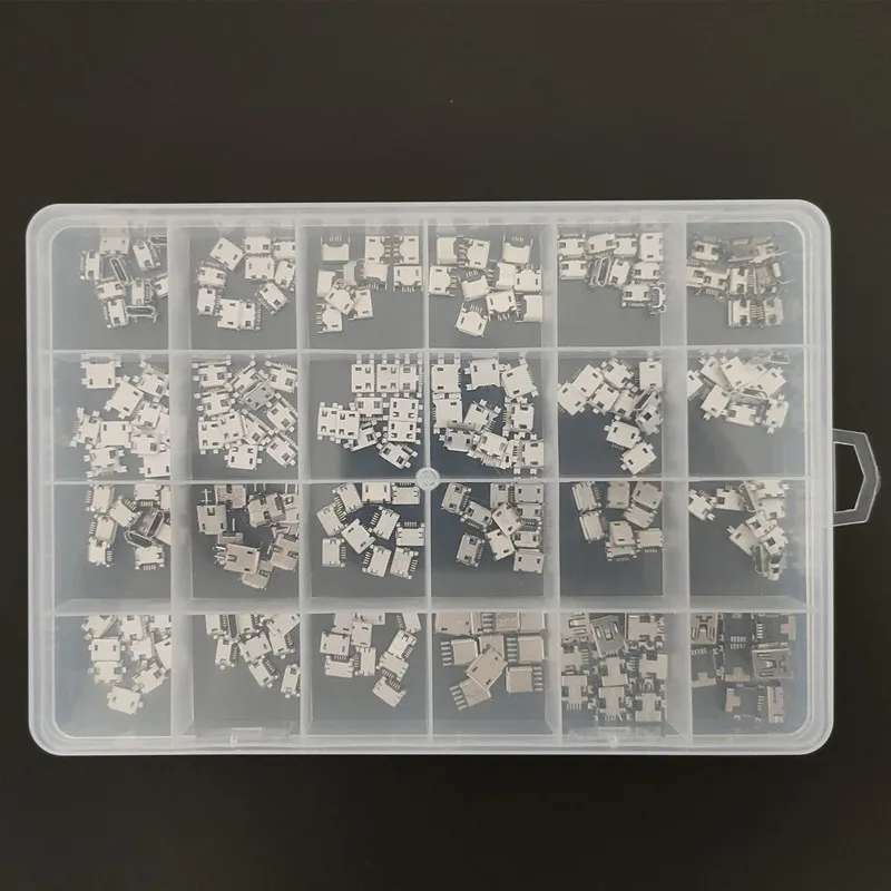 240 Pcs/Box 24 Models Micro USB Box MINI Android Mobile Phone Charging Accessories Connector Socket Jack MP3/4/5
240 Pcs/Box 24 Models Micro USB Box MINI Android Mobile Phone Charging Accessories Connector Socket Jack MP3/4/5