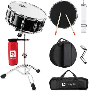 Vangoa Snare Drum Set, Student Snare Drum Kit with Stand, Drum Mute Pad, 5A Drum Sticks, Drum Keys, Sticks, 14"X 5.5" 
Vangoa Snare Drum Set, Student Snare Drum Kit with Stand, Drum Mute Pad, 5A Drum Sticks, Drum Keys, Sticks, 14"X 5.5"