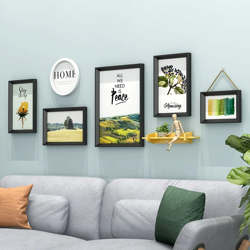 Sofa Background Wall Decoration Mural Nordic Style Photo Frame Combination Modern Fresh Hanging Picture Frames Living Room Layou
Sofa Background Wall Decoration Mural Nordic Style Photo Frame Combination Modern Fresh Hanging Picture Frames Living Room Layou