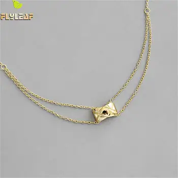 925 Silver Double Layer Chokers Necklace For Women Original Gold Rhombus Pattern Clavicle Fine Jewelry Flyleaf
925 Silver Double Layer Chokers Necklace For Women Original Gold Rhombus Pattern Clavicle Fine Jewelry Flyleaf