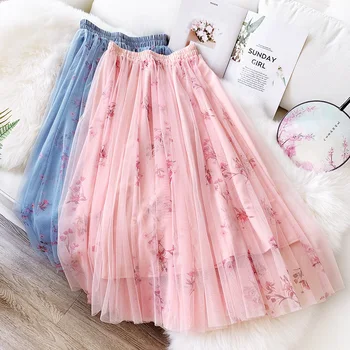 HLBCBG Korea Printing Women A Line Skirt High Waist Elegant Tulle Long Pleated Skirt Summer Beach 3 Layers tutu Mesh Skirts
HLBCBG Korea Printing Women A Line Skirt High Waist Elegant Tulle Long Pleated Skirt Summer Beach 3 Layers tutu Mesh Skirts