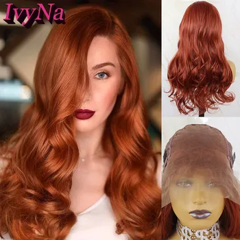 IvyNa Copper Red 13x6 Synthetic Lace Front Wigs for White Women Loose Wave Futura Heat Resistant Lace Wigs Baby Hair Pre Pluck 
IvyNa Copper Red 13x6 Synthetic Lace Front Wigs for White Women Loose Wave Futura Heat Resistant Lace Wigs Baby Hair Pre Pluck