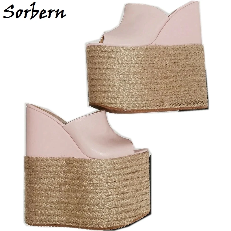 Sorbern Pearl Pink Matt Women Mules Wedge Heels Open Toe Slip On Pumps Luxury Shoes Women Designers Rope Wrapped High Heels
Sorbern Pearl Pink Matt Women Mules Wedge Heels Open Toe Slip On Pumps Luxury Shoes Women Designers Rope Wrapped High Heels
