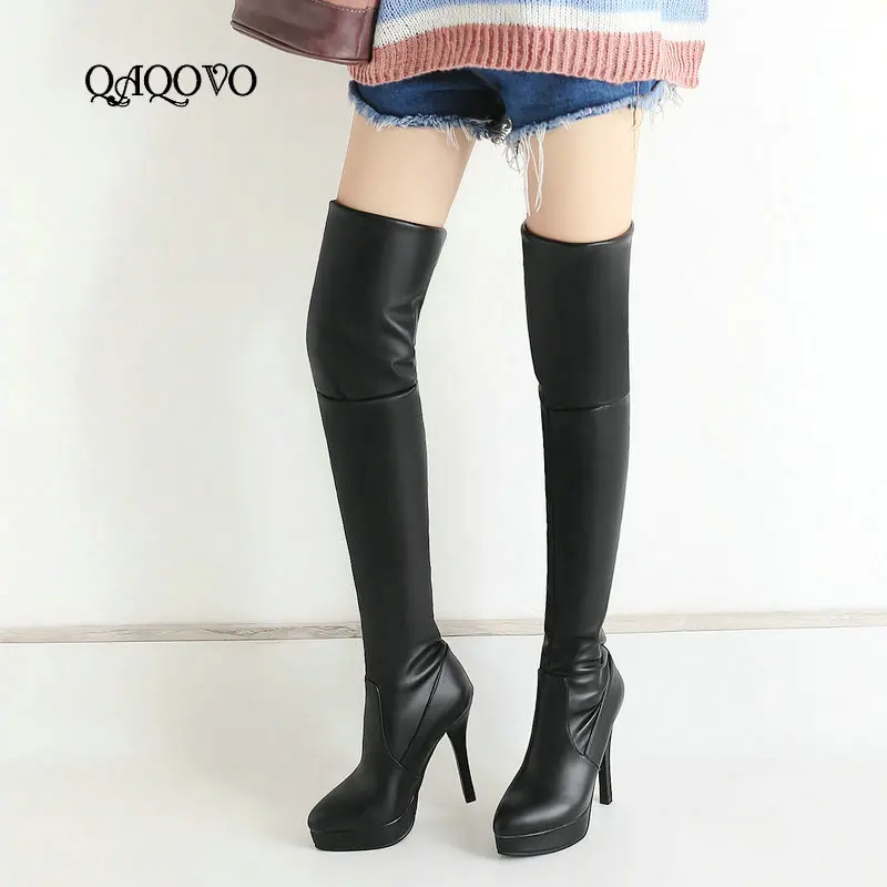 2018 Women's Winter Shoes Elasticity Pu Over the Knee Boots Platform Autumn Boots Fashion High Heels Boots Black White Yellow
2018 Women's Winter Shoes Elasticity Pu Over the Knee Boots Platform Autumn Boots Fashion High Heels Boots Black White Yellow