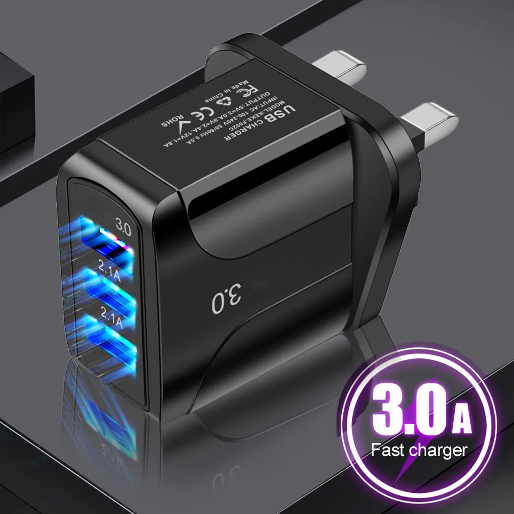 Ouhaobin QC 3.0 Quick Charger 3A USB Plug Three Power Ports Travel Charger For iPhone 11 Pro For Galaxy S8+ Fast Charge Charger
Ouhaobin QC 3.0 Quick Charger 3A USB Plug Three Power Ports Travel Charger For iPhone 11 Pro For Galaxy S8+ Fast Charge Charger