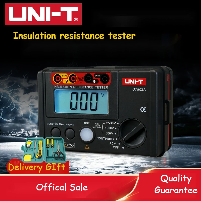 UNI-T Insulation Resistance Tester Meter UT501A Megger Multimeter Earth Ground Resistance Voltage Tester Megohmmeter Voltmeter
UNI-T Insulation Resistance Tester Meter UT501A Megger Multimeter Earth Ground Resistance Voltage Tester Megohmmeter Voltmeter