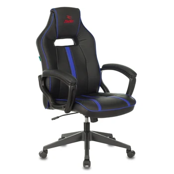 Armchair game bureaucrat Viking zombie A3, on wheels, artificial leather, black/blue, (Viking zombie A3 BL)