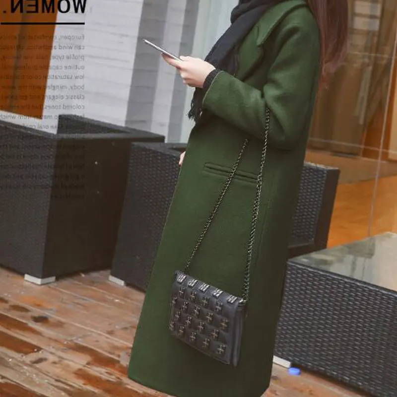 Autumn Women's Wool Coat New Fashion Long Woolen Coat Single Breasted Slim Type Female Autumn Winter Wool Coats
Autumn Women's Wool Coat New Fashion Long Woolen Coat Single Breasted Slim Type Female Autumn Winter Wool Coats