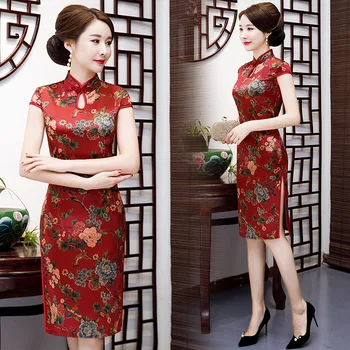 New Spring Chinese Style Dress Women Short Rayon Qipao Mandarin Collar Handmade Button Short Sleeve Cheongsam
New Spring Chinese Style Dress Women Short Rayon Qipao Mandarin Collar Handmade Button Short Sleeve Cheongsam