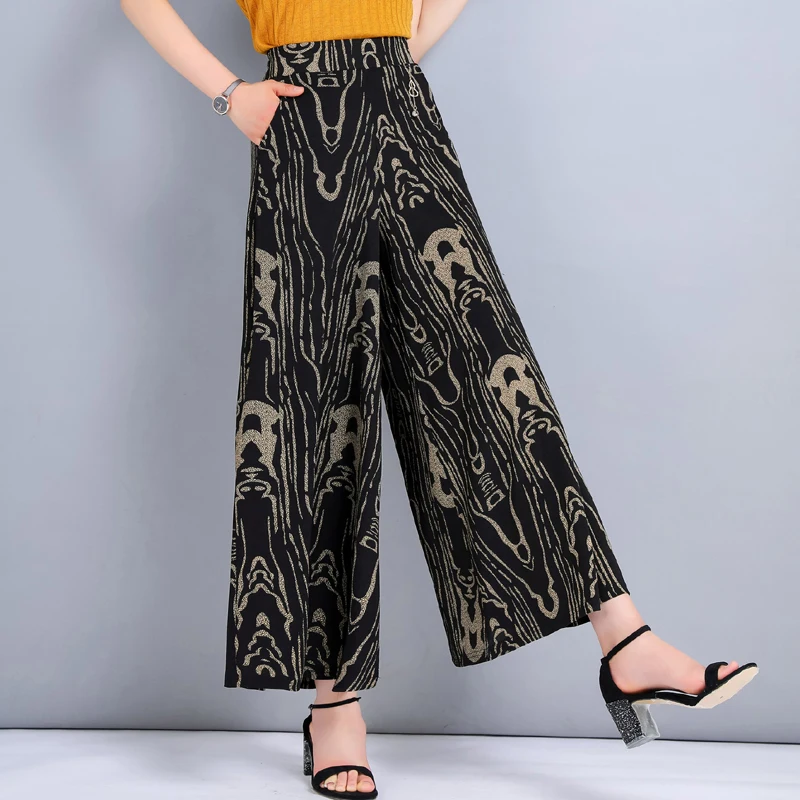 Middle Aged Woman Spring Summer Loose Fitting Pant Floral Printing Wide Leg Cropped Trousers Women Leisure Elastic Wait Pant New
Middle Aged Woman Spring Summer Loose Fitting Pant Floral Printing Wide Leg Cropped Trousers Women Leisure Elastic Wait Pant New
