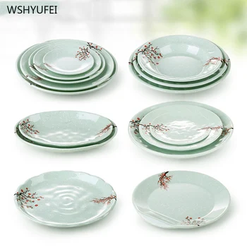 1Pcs New products thickened hand-painted flowers round ceramic plate steak salad dessert cake sushi storage decorative plate 
1Pcs New products thickened hand-painted flowers round ceramic plate steak salad dessert cake sushi storage decorative plate