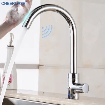Kitchen Sink Smart Touch Faucets 360 Degree Rotation Sensitive Tap Single Cold Automatic Copper Faucet Deck Mount Chrome Taps
Kitchen Sink Smart Touch Faucets 360 Degree Rotation Sensitive Tap Single Cold Automatic Copper Faucet Deck Mount Chrome Taps