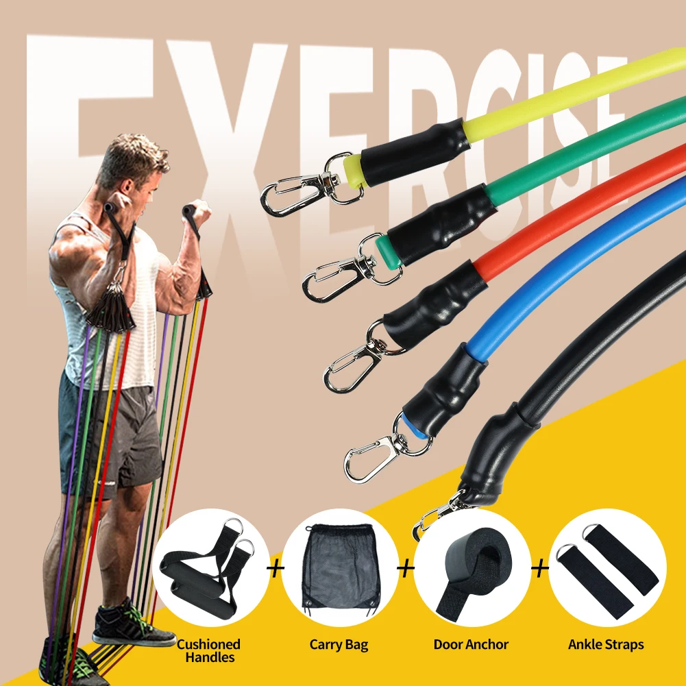 11 Pcs/Set Latex Resistance Bands Crossfit Training Exercise Yoga Tubes Pull Rope,Rubber Expander Elastic Bands Fitness with Bag
11 Pcs/Set Latex Resistance Bands Crossfit Training Exercise Yoga Tubes Pull Rope,Rubber Expander Elastic Bands Fitness with Bag