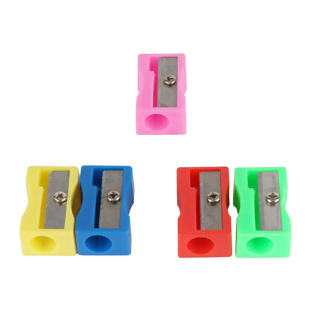 

Plastic Pencil Sharpeners Eyebrow Lip Liner Eyeliner Pencil Cutting Knife 5 Colors Optical Office School Stationery Gift 2 Pcs