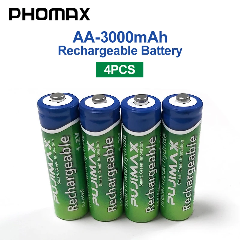 PHOMAX 4pcs/batch 1.2V AA rechargeable battery radio camera 3000mAh pre-charged NiMH batteri for calculator electronic toy
PHOMAX 4pcs/batch 1.2V AA rechargeable battery radio camera 3000mAh pre-charged NiMH batteri for calculator electronic toy