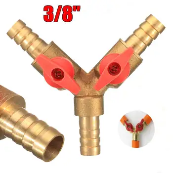 Kuulee 3/8in 10mm Brass Y 3-Way Shut off Ball Valve Fitting Hose Barb Fuel Gas Clamp Tee
Kuulee 3/8in 10mm Brass Y 3-Way Shut off Ball Valve Fitting Hose Barb Fuel Gas Clamp Tee