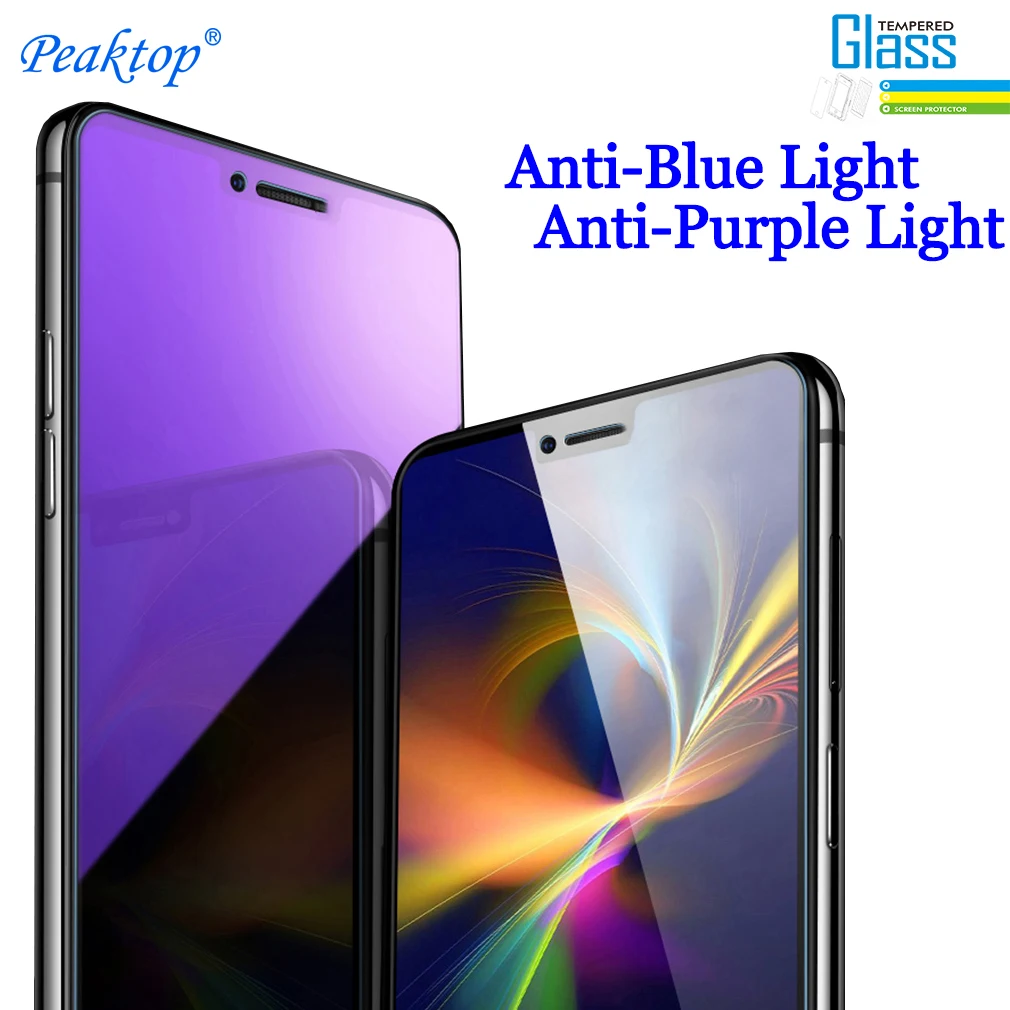 Анти синий фиолетовый свет закаленное стекло для OPPO F9 R17 R15 Pro A3s Realme 2 C1 K1 F5 A73 A83