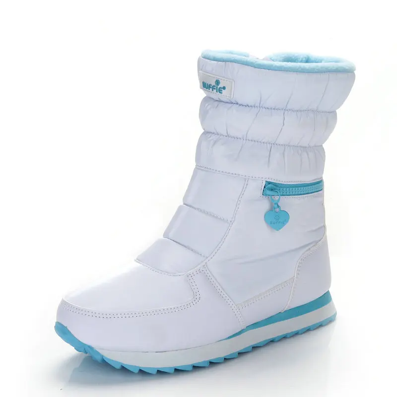 Женские зимние ботинки на молнии теплые белого цвета из 30% натуральной шерсти до