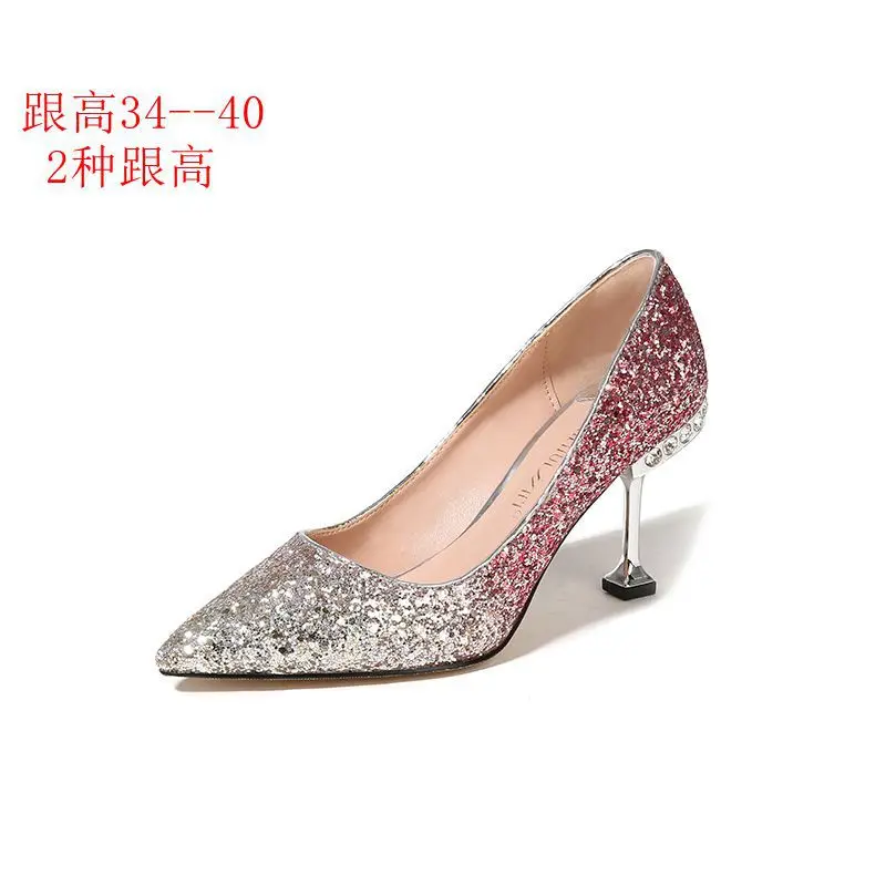 2019 Autumn And Winter New Style Spool Heels Pointed Toe Gradient Color High Heel Shoes Sequin Shoes Man-made Diamond Thin Heele
2019 Autumn And Winter New Style Spool Heels Pointed Toe Gradient Color High Heel Shoes Sequin Shoes Man-made Diamond Thin Heele