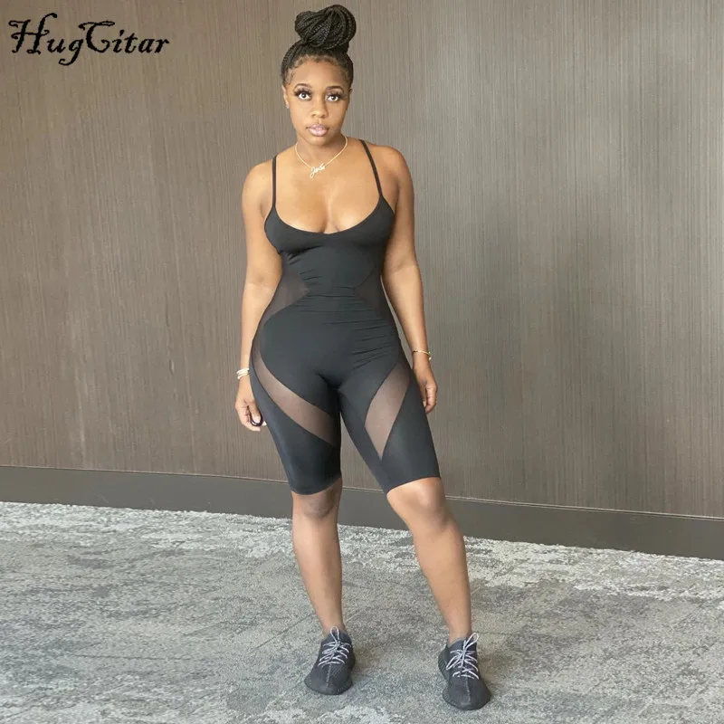 Hugcitar 2020 summer sleevless mesh patchwork bodycon sexy playsuit summer women fashion streetwear outfits body romper
Hugcitar 2020 summer sleevless mesh patchwork bodycon sexy playsuit summer women fashion streetwear outfits body romper