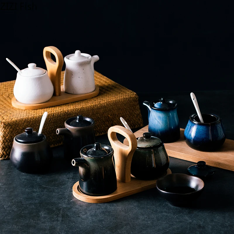 Creative Ceramics Spice Jar Seasoning Box Oil Salt Sugar Pepper Shaker Condiments Storage Bottle Holder Kitchen Gadget
Creative Ceramics Spice Jar Seasoning Box Oil Salt Sugar Pepper Shaker Condiments Storage Bottle Holder Kitchen Gadget