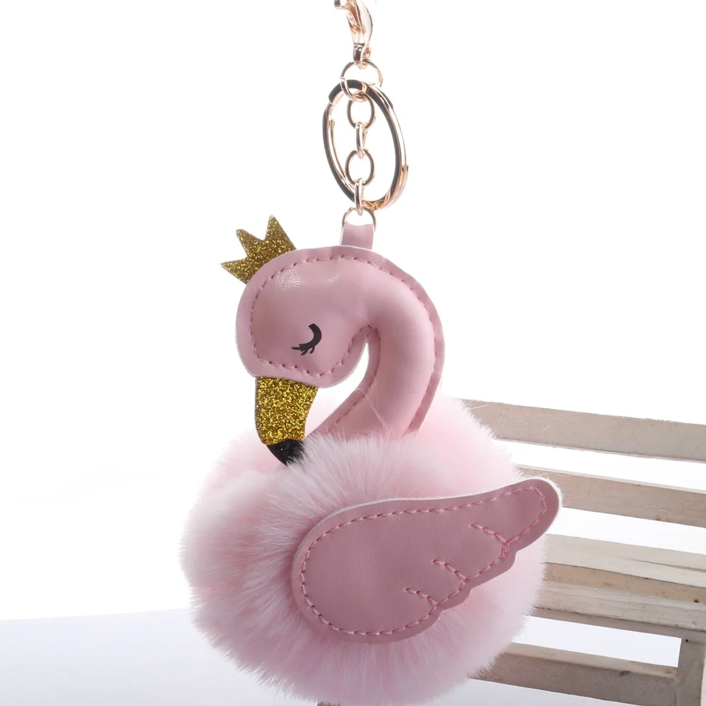 Hot Women's Cute Pompons Swan Keychain Angel Wings Flamingo Key Chain Fluffy Rabbit Hair Ball Car Bag Pendant Lovers Gift
Hot Women's Cute Pompons Swan Keychain Angel Wings Flamingo Key Chain Fluffy Rabbit Hair Ball Car Bag Pendant Lovers Gift