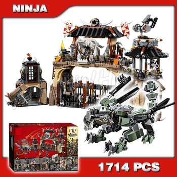 1714PCS Ninja The Dragon Pit Prison Hunters Golden Samurai 10940 Model Building Blocks Toys Bricks Compatible with Lago