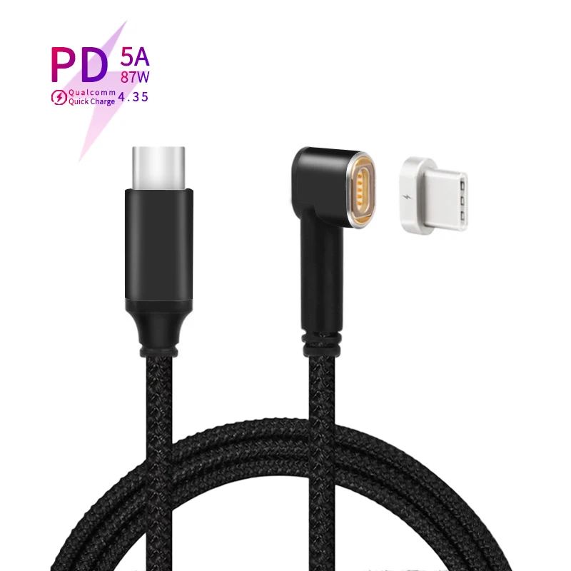 2M 87W Magnetic PD Type C Fast Charging Cable 90 Degree USB C to Type C Fast Charge Cable For Samsung Huawei MacBook Charge Cord
2M 87W Magnetic PD Type C Fast Charging Cable 90 Degree USB C to Type C Fast Charge Cable For Samsung Huawei MacBook Charge Cord