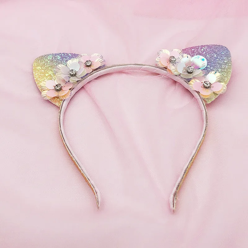 2020 Spring And Summer Children's European And American Hair Hoop Cat Ears Sequin Flower Headband Hair Accessories
2020 Spring And Summer Children's European And American Hair Hoop Cat Ears Sequin Flower Headband Hair Accessories