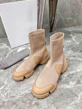 New Luxury women Wool sock boots femmes Ankle Boots leather shoes autumn Winter platform Brand Designer shoes botas de mujer
New Luxury women Wool sock boots femmes Ankle Boots leather shoes autumn Winter platform Brand Designer shoes botas de mujer