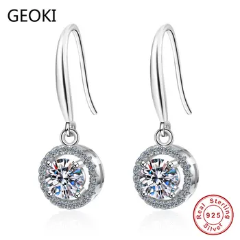Geoki Passed Diamond Test 1 ct Round Perfect Cut D Color Moissanite Stone Earrings Women 925 Sterling Silver Engagement Earrings
Geoki Passed Diamond Test 1 ct Round Perfect Cut D Color Moissanite Stone Earrings Women 925 Sterling Silver Engagement Earrings