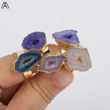 Random Sales Irregular Druzy Agates Ring For Women Jewelry,Luxury Women With Hole Gold Drusy Agates Stone Adjust Ring YT-155AMAJ 
Random Sales Irregular Druzy Agates Ring For Women Jewelry,Luxury Women With Hole Gold Drusy Agates Stone Adjust Ring YT-155AMAJ