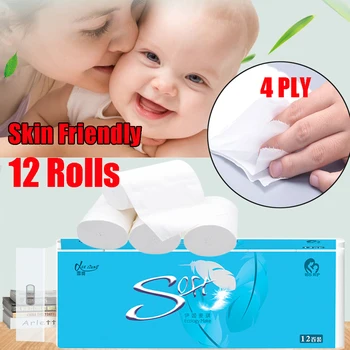 12Rolls Hot White Soft 4 Ply Skin-friendly Household Bath TissueToilet Paper Bulk Tissue Bathroom Household kitchen Supplies 
12Rolls Hot White Soft 4 Ply Skin-friendly Household Bath TissueToilet Paper Bulk Tissue Bathroom Household kitchen Supplies