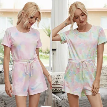 New Women's Jumpsuits Summer Short Sleeve Tie-Dye Jumpsuit Loungewear Loose Pockets Romper сиамские брюки Женский комбинезон
New Women's Jumpsuits Summer Short Sleeve Tie-Dye Jumpsuit Loungewear Loose Pockets Romper сиамские брюки Женский комбинезон
