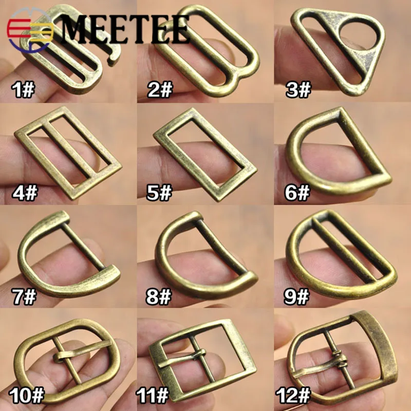 Meetee 6 шт. 25 мм Латунное металлическое кольцо с квадратным штифтом Пряжка для лямки